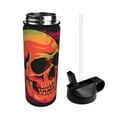 thumbnail image 2 of Daiia Skull And Flag Usa Printed 18oz Sports Insulated Kettle With Straw Water Bottle For Running Hiking Cycling Climbing Mens Woman'S Sports Water Bottle, 2 of 8