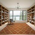 thumbnail image 2 of ODIKA 9'x12' Washable Area Rug Non-Shedding, Easy Care Bathroom Interlocking Way Shapes Boho Symmetrical Stairs Hallway for Master Suite, California King, Under Bed, 2 of 7