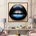 thumbnail image 2 of Designart 'Girl Lips With Black and Blue Lipstick' Modern Framed Canvas Wall Art Print, 2 of 5