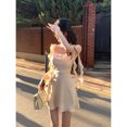 thumbnail image 5 of Elegante minivestido de satén para mujer, vestido de fiesta de hadas, vestido de tirantes finos de una pieza, vestidos ceñidos vintage coreanos de verano para mujer, 5 of 5