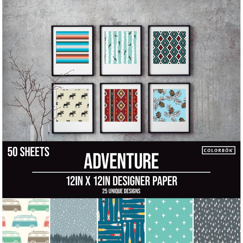 Colorbok 68Lb Designer Single Sided Paper Heartland 25 Designs/2 Each 12"X12" 