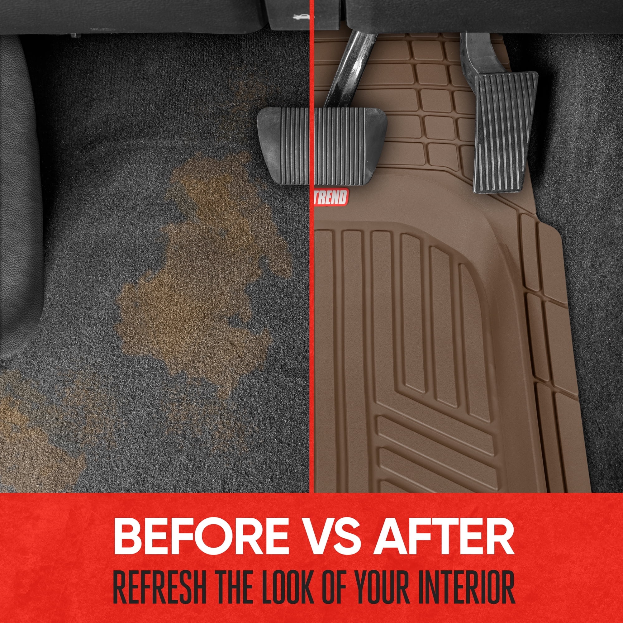 Motor Trend Deep Dish Rubber Floor Mats for Car SUV TRUCK Van, All-Climate All Weather Performance Plus Heavy Duty Liners Odorless