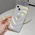thumbnail image 1 of Funda para teléfono con relieve láser con purpurina y ondas de agua, adecuada para iPhone 14, funda protectora para iPhone 13, transparente con todo incluido, 1 of 6