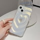 thumbnail image 1 of Funda para teléfono con relieve láser con purpurina y ondas de agua, adecuada para iPhone 14, funda protectora para iPhone 13, transparente con todo incluido, 1 of 6