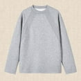 thumbnail image 2 of VNKIDY Men Unisex Autumn Solid Color Round Neck Sweatshirt Male Long Sleeve Pullover Winter Streetwear Hiking Camping Sports Soft, 2 of 4