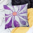 thumbnail image 2 of BANET Abstract Flower Outdoor Decorative Throw Pillow Cover Purple Grey Two-Tone Blossom Floral Design Cushion Covers Geometry Modern Square Pillowcase for Home Couch Bed Decor White, 2 of 5