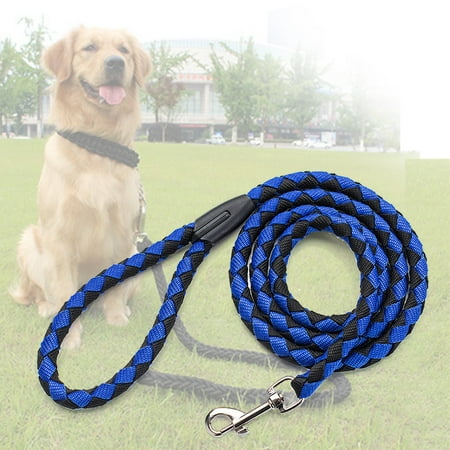 Nylon Dog Leash 5ft Long Walking Dog Rope Metal Clasp Dog Chain Traction Rope for Medium Dog Training Walking