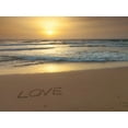 thumbnail image 2 of Frank, Assaf 32x25 Gold Ornate Wood Framed with Double Matting Museum Art Print Titled - Sand writing - Word Love written on beach, 2 of 4