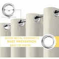 thumbnail image 6 of Cream Solid Color Blackout Curtains for Bedroom/Living Room, Thermal Insulated Kitchen Curtains, Aesthetics Contemporary Luxury Grommet Darkening Window Treatment Drapes 52"x72"x2, 6 of 8
