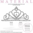 thumbnail image 2 of Un conjunto de 5 diademas de cristal (plateadas), diadema con diamantes de imitación para mujeres adolescentes, joyería para el cabello, diadema de boda, corona para fiesta, diadema de novia para boda, 2 of 3