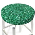 thumbnail image 3 of Susaid Green Glitter Print Elastic Bar Stool Cover Personalized Washable Stool Cover for Barbershop Home Bar Kitchen-12 inch, 3 of 7