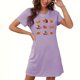 thumbnail image 1 of Camisón corto de talla grande para mujer, camisón de manga corta con estampado de pecho a la moda, camisón para mujer, 1 of 2