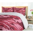 thumbnail image 5 of Ambesonne Pink Duvet Cover Set, Camo Texture Autumn Theme, 2-Calking, Dark Coral Pale Pink, 5 of 7
