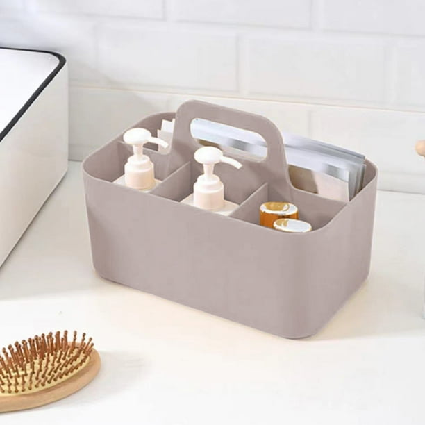 Organizador de plástico para ducha Apmemiss, cesta de baño con asa, pequeño y portátil, ideal para baño, ducha, maquillaje, limpieza, escritorio, almacenamiento, regalo de Navidad, color rosa