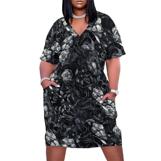 Darkness-vestido holgado con bolsillos para mujer traje de noche de lujo informal