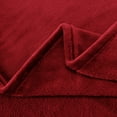 thumbnail image 3 of SLEEP ZONE Burgundy Fleece Blanket Super Soft Cozy Throw Flannel Blanket, Lightweight Comfy Fuzzy Blanket Plush Throw Blankets for Couch, Sofa, Bed, Camping, Travel, 90x90Inches, 3 of 6