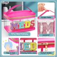 thumbnail image 4 of Bolsa de cosméticos Geetery Chenille Letter Bag, color rosa intenso, 4 of 7