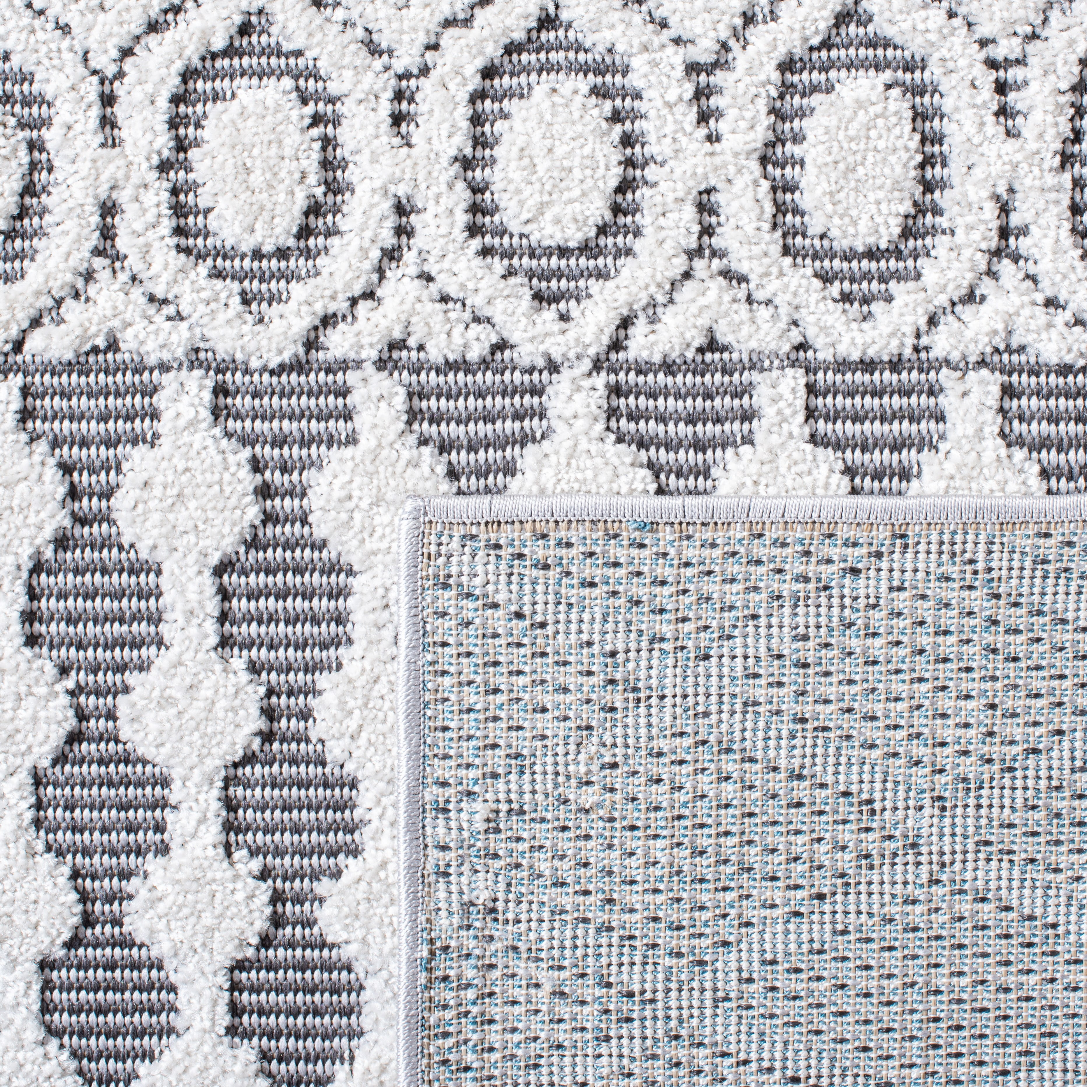 SAFAVIEH Cabana Elouise Geometric Indoor/Outdoor Area Rug, Ivory/Grey, 8' x 8' Square