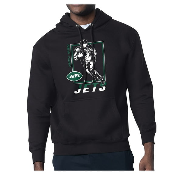 Men's-Starter  Black New York Jets Tri-Blend Pullover Hoodie