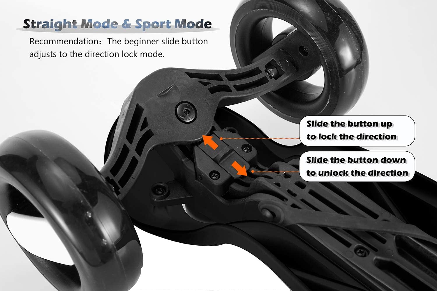 HighTech Mega GlideKick Scooter With Light - Black