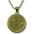 thumbnail image 2 of 3 ARCHES USA Names Of God Necklace Gold Plated With Chain-Double Sided Pendant Medallion Of The Names Of God In English And Hebrew, 2 of 5