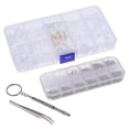 thumbnail image 1 of Kit de reparación de gafas, juego de tornillos pequeños, arandelas, tuercas y almohadillas para la nariz con microdestornillador y pinzas para gafas de sol, 1 of 4