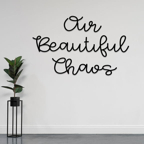 Craftnamesign Our Beautiful Chaos Metal Wall Sign, Living Room Wall Decor