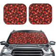 thumbnail image 2 of Honeii Tomato Print Foldable Car Sun Shade for Windshield, 2-Piece UV Protection Shade, Protects Car Interior, Ideal for Cars, Trucks, SUVs-Small, 2 of 6