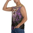 thumbnail image 3 of Gaeub Dog in Lavender Flowers Men's Sleeveless Muscle Shirts Workout Tank Tops, Odor Protection and Comfortable - XX-Large, 3 of 8