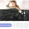 thumbnail image 5 of Heated Blanket Electric Queen Size, Soft Sherpa Flannel Heating Blanket Throw with Overheating Protection, 8 Hours Auto Off 10 Fast Heating Levels, Heat Blanket for Home , Machine Washable-Dark Gray, 5 of 8