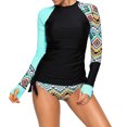 thumbnail image 4 of Maillot de Bain Tankini à Manches Longues avec Détail Bleu Contrasté pour Femmes, 4 of 11