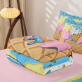 thumbnail image 5 of Manfei Watercolor Bowknot Zipper Twin Comforter Sets with Fitted Sheet and 2 Pillowcases,Drippy Ice Cream Pattern Zipper Bedding Set,Pink Reversible,4-Piece, 5 of 7