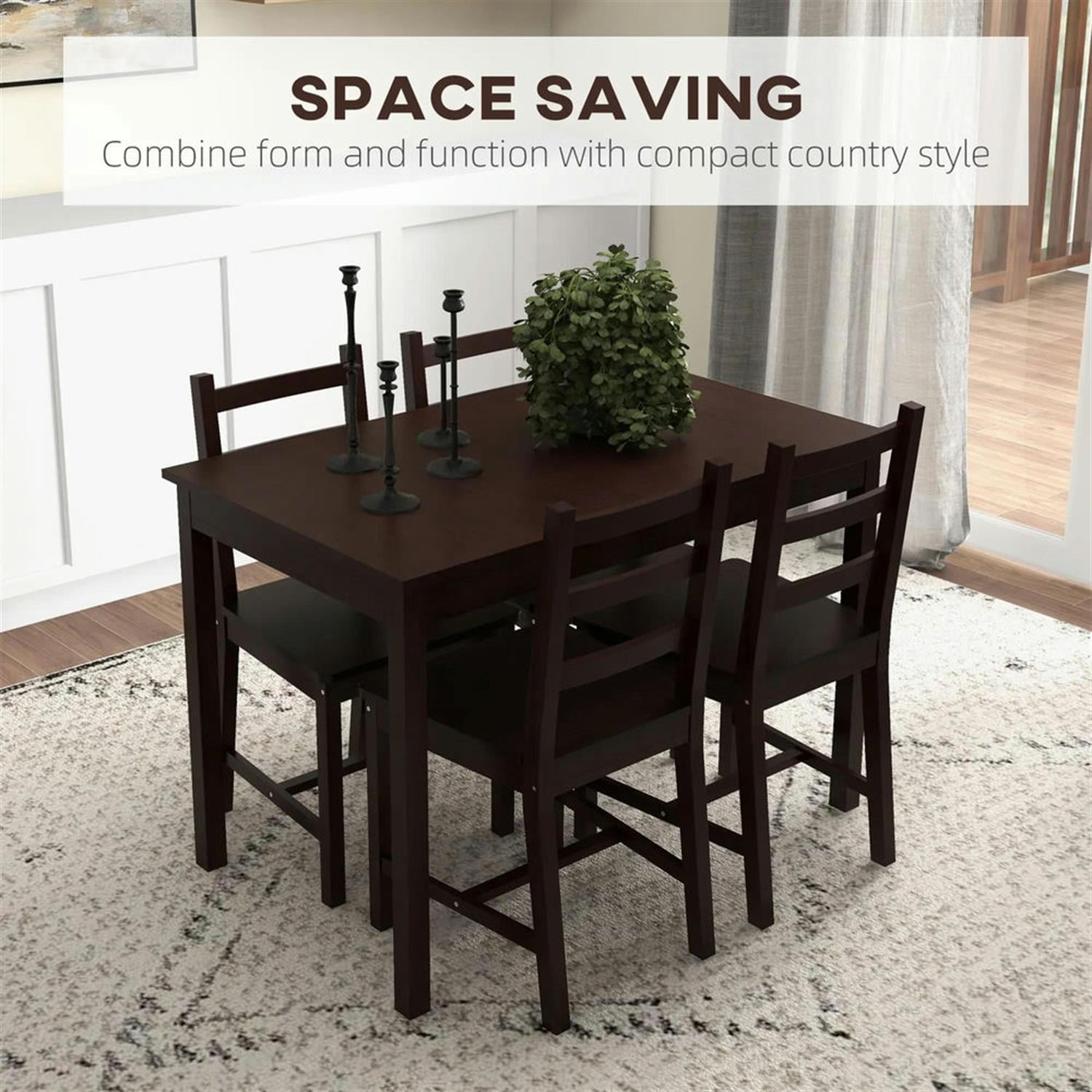 Demi Bonn 5 Piece Dining Table Set for Small Spaces, Modern Kitchen Table and Chairs for 4 Dining Room Set with Chairs Home Furniture Rectangular, Brown