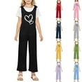 thumbnail image 5 of Bigetiay Little Girls Romper Sleeveless Casual School Romper Letter Graphic Jumpsuit with Pockets for Daily Wear Toddler Girl Jumpsuit 5-6 Years, 5 of 6