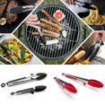 thumbnail image 4 of TINGYI Stainless Steel Salad Tongs Kitchen Tongs with Silicone Tips for CookingBlack, 4 of 6