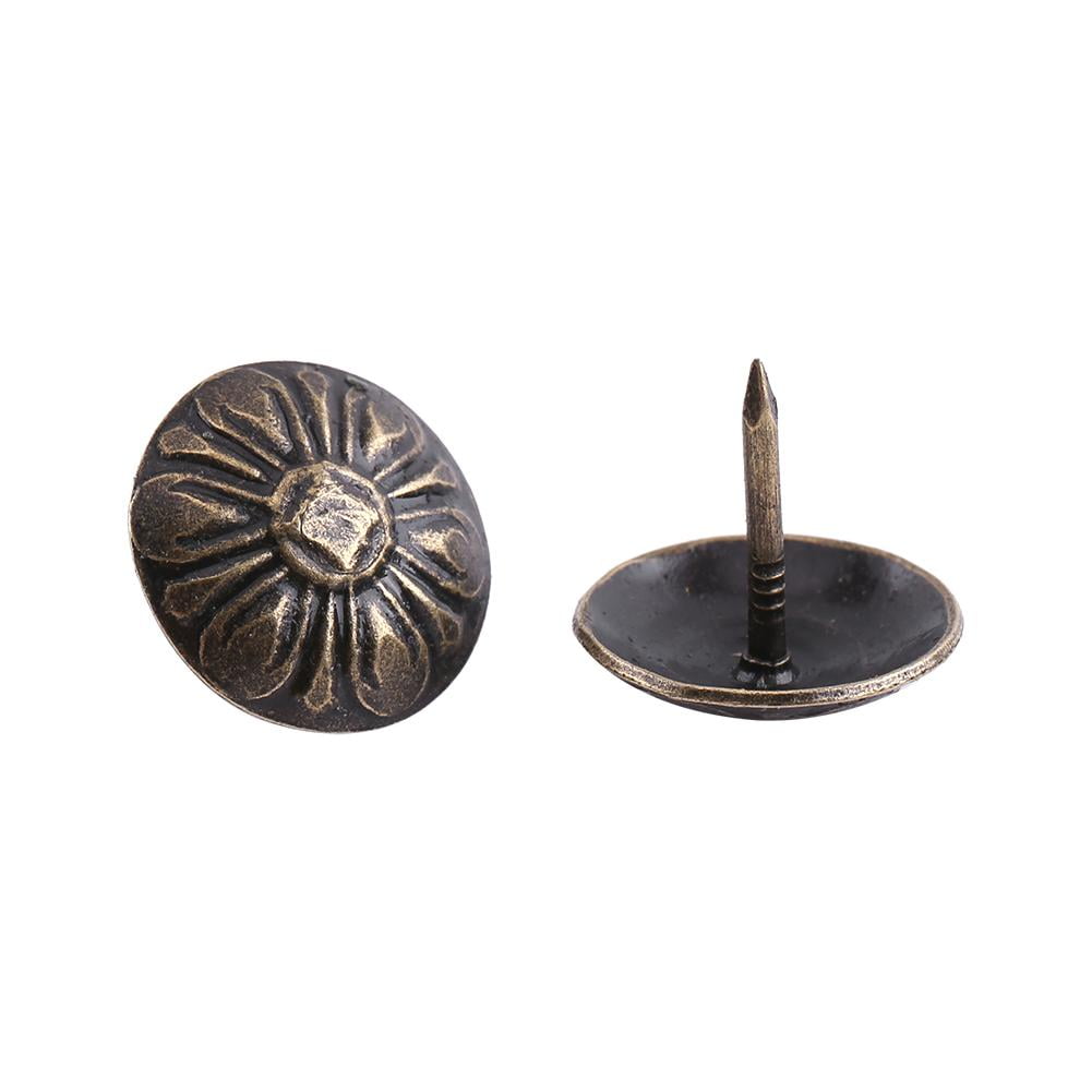 50pcs Upholstery Nails Metal Tacks Stud Hardware Furniture Jewelry Box Decor 