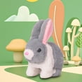 thumbnail image 6 of Electric Rabbit Toys, Wiggling Ears, Electric Plush Toy Realistic Bunny Doll, Early Education Stuffed Animal for Bedtime Friend Party Favor Gray White, 6 of 8