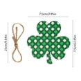 thumbnail image 2 of C Wooden Trefoil Hanging Ornament Set 10Pcs With Natural Build, Assorted Prints And Jute Cord For Holiday Party Decor And Christmas Tree Decoration 2.95X2.95X0.12In 0.13Lb, 2 of 7