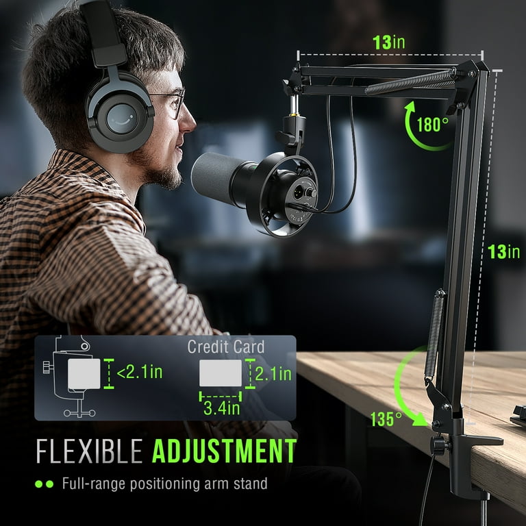 Free Shipping! FIFINE XLR USB Podcast Microphone with Boom Arm