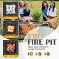 thumbnail image 6 of Lacoo 32" Patio Square Fire Pit Table for Patio Backyard BBQ, Ice Storage with Mesh Lid, Poker and Cover, Sliver, 6 of 7