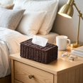 XINGXIANG - Coffee Woven Tissue Box Cover Rectangle Tissue Box Holder ...