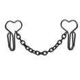 thumbnail image 4 of Cadena para la nariz con forma de corazón, piercing para la nariz, anillo para la nariz falso, clip para la nariz con forma de corazón, anillo para el tabique falso, brazalete para la nariz para muje, 4 of 5