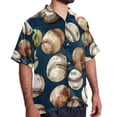 thumbnail image 2 of Baseball Men's Short Sleeve Casual Printed Button Down Beach Shirts Hawaiian Style Unisex Summer Shirt, 2 of 6