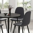 INO Design MidCentury Modern 35'' Inch Round Grey Wooden Dining Table