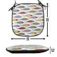 thumbnail image 4 of Underwater Chair Seating Cushion Set of 12, Simplistic Floating Fish Forms in Row Aquatic Underwater Animal Design, Seat Pads for Office with Anti-slip Backing, 16"x16", Multicolor, by Ambesonne, 4 of 7