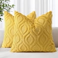 thumbnail image 1 of DecorUhome Paquete de 2 fundas de almohada de 18 x 18, fundas de almohada de lana sintética suave para sofá, color beige (solo funda de almohada, no incluye rellenos), 1 of 9