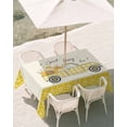 thumbnail image 3 of 60x84 Inch Outdoor Tablecloth with Umbrella Hole Zipper Rectangle Bee Truck Rectangular Tablecloths Outside Waterproof Yellow Honey Daisy Floral Patterned Plaid Patio Table Cover for Picnic Party, 3 of 8
