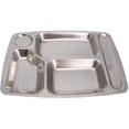 thumbnail image 1 of Stainless Steel Five In One Plate Divided Dinner Tray Lunch Container Food Plate Ideal For Camping, Kids Lunch, Dinner Or Everyday Use, 1 of 7