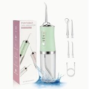 Cordless Electric Water Flosser for Teeth - Rechargeable Water Jet Flosser & Oral Irrigator - Portable Power Flosser & Irrigator Dental Jet - Ideal for Travel & Braces Dental Care - Green