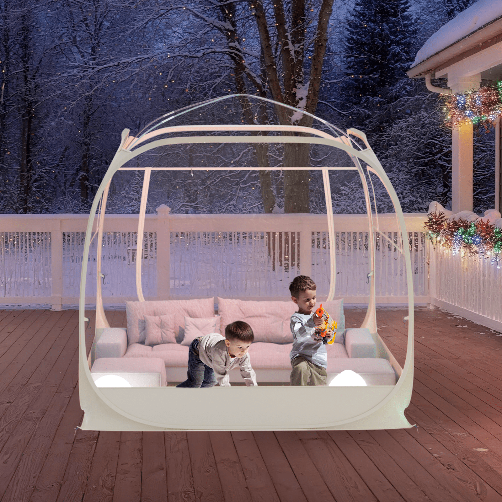 TABU Pop Up Bubble Tent, Sports Tent for 4-5 People, Portable Weatherproof Clear Tent, 6 x 6 ft